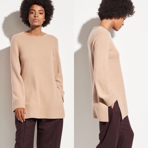 Vince Tops - NWT Vince 100% Cashmere Tan Tunic Sweater Top M